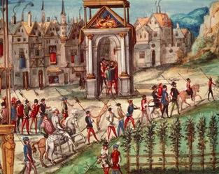 Das königliche Einzugsfest von Henri II. (1519-59) in Rouen, 1. Oktober 1550